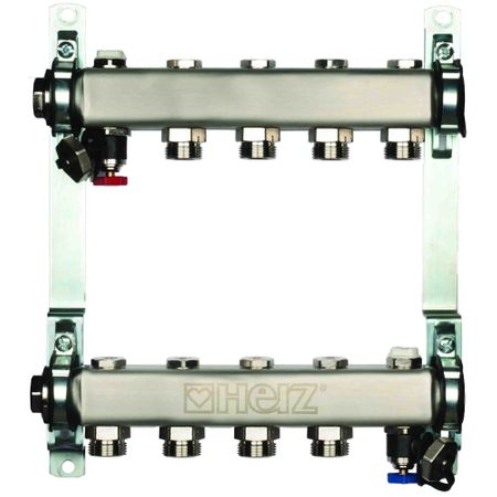 Set distribuitor inox pentru radiator 4 cai 1'' HERZ 1863404