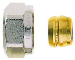 Fiting strangere nichelat DN15+inel compresie pt teava CU/ot