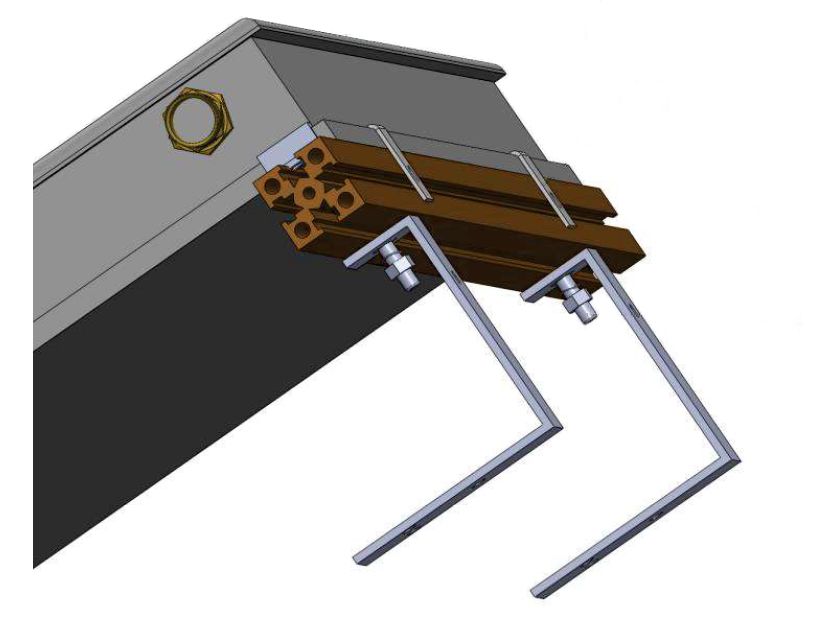 Set fixare colector solar plan BLAUTECH aluminiu pt. 1 col.
