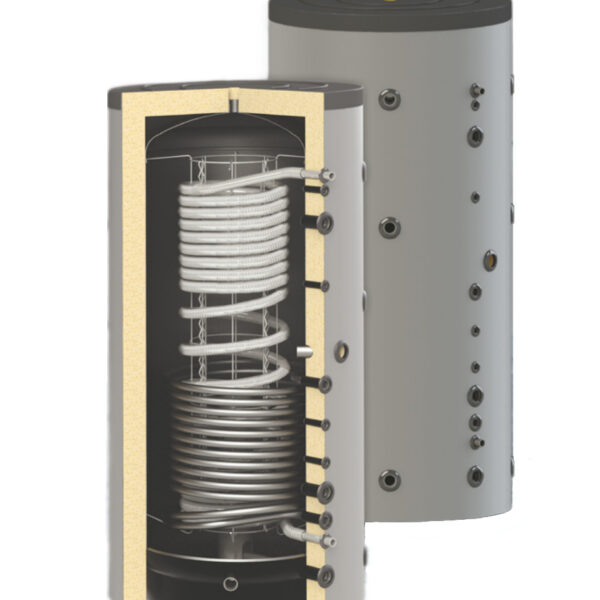 Rezervor acumulare izolat 1000l 2 serp. ACM+incalz SUNSYSTEM