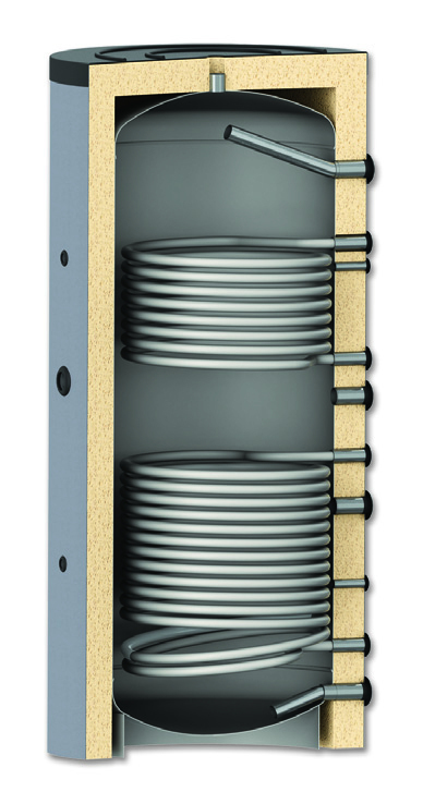 Rezervor acumulare izolat 1500L 2 serpentine AQPTC2