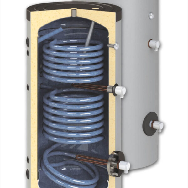 Boiler indirect izolat 300l 2 serpentine HEIZTECH gri