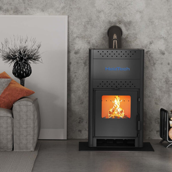 Termosemineu pe lemne 13.7 kW pt 240 m3 HEIZTECH antracit