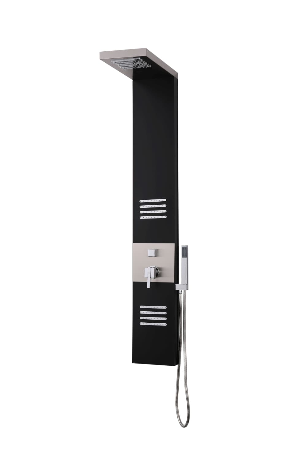 Sistem dus negru pvc duze 4x10 jeturi masaj spate L72 GLADYS
