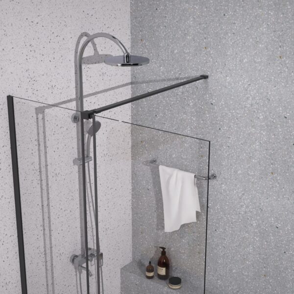 Perete dus sticla 8mm culisanta 120x200 cm negru GLADYS