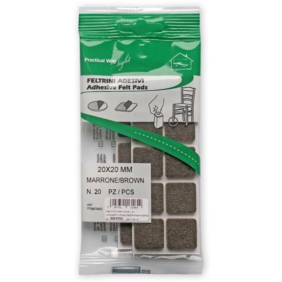 Pasla autoadeziva contra alunecarii maro 20x20mm (20buc)
