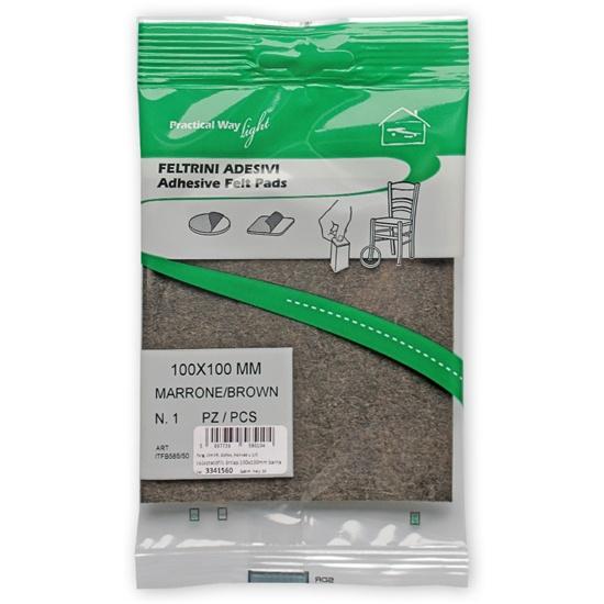 Pasla autoadeziva contra alunecarii maro 100x100mm