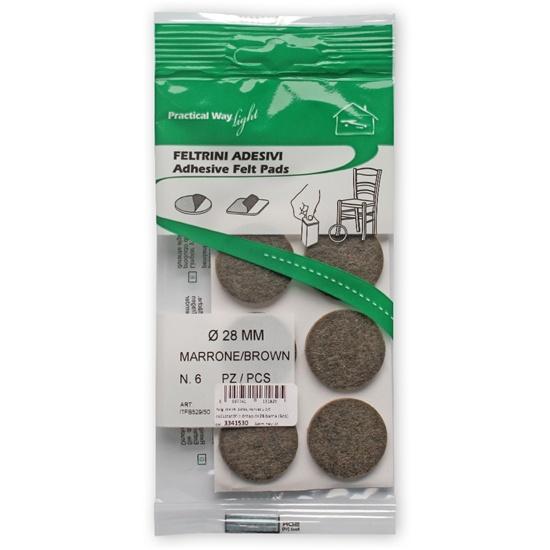 Pasla autoadeziva contra alunecarii maro d=28mm (6buc)