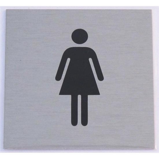 Indicator autoadeziv aluminiu 'toaleta femei'' 60x60mm