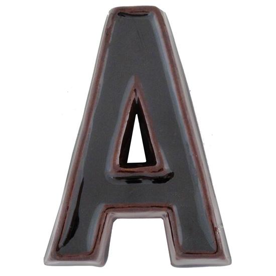 Numar de casa ceramic maro "A" 12cm