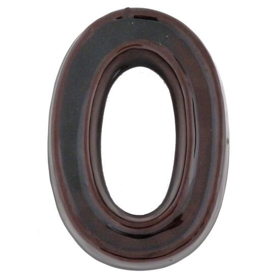 Numar de casa ceramic maro "0" 12cm
