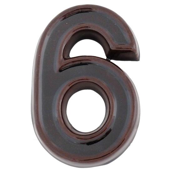 Numar de casa ceramic maro "6"/"9" 12cm