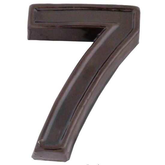 Numar de casa ceramic maro "7" 12cm