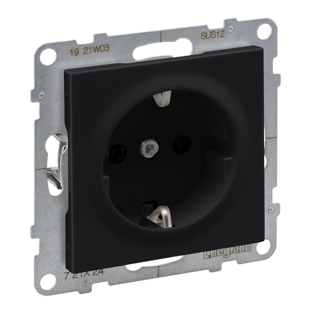 Priza simpla prot. copii negru 16A LEGRAND Suno 721424