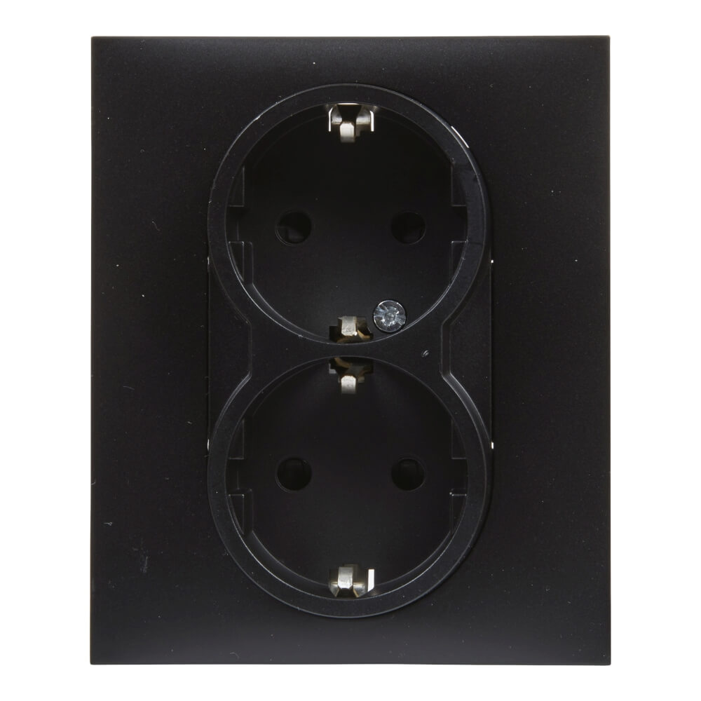 Priza dubla monob. prot copii 16A negru LEGR. SUNO 721426