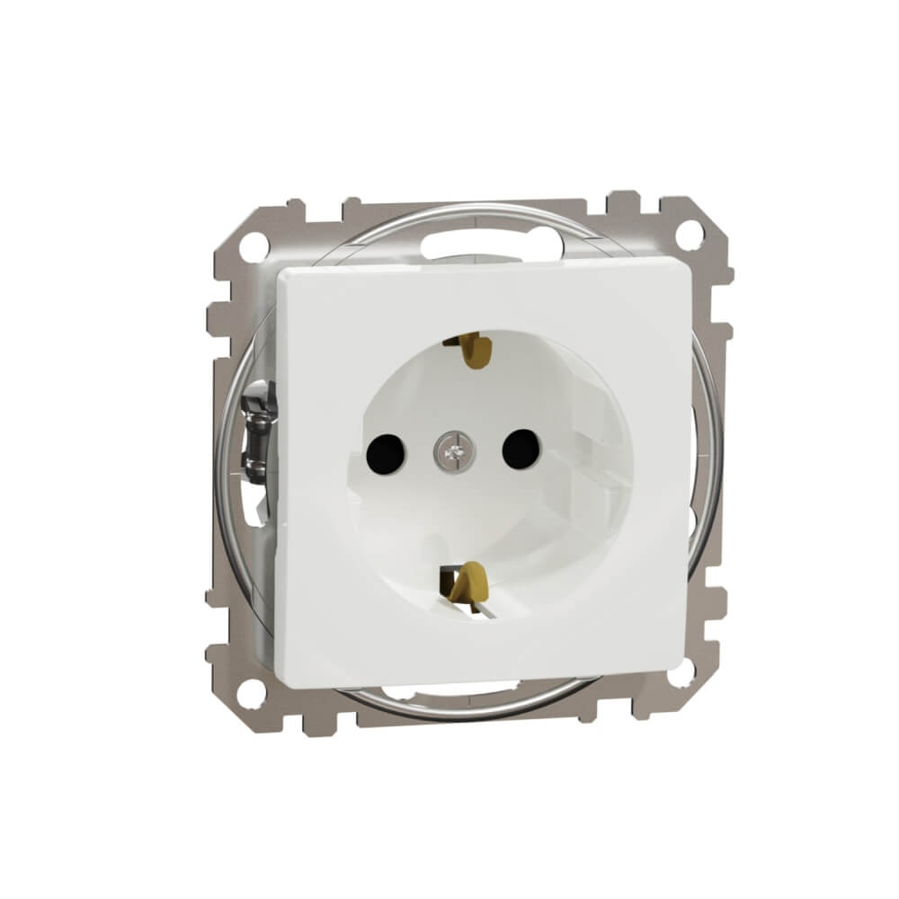 Priza simpla 2P+E 16A alb prot. SCHNEIDER DESIGN SDD111021