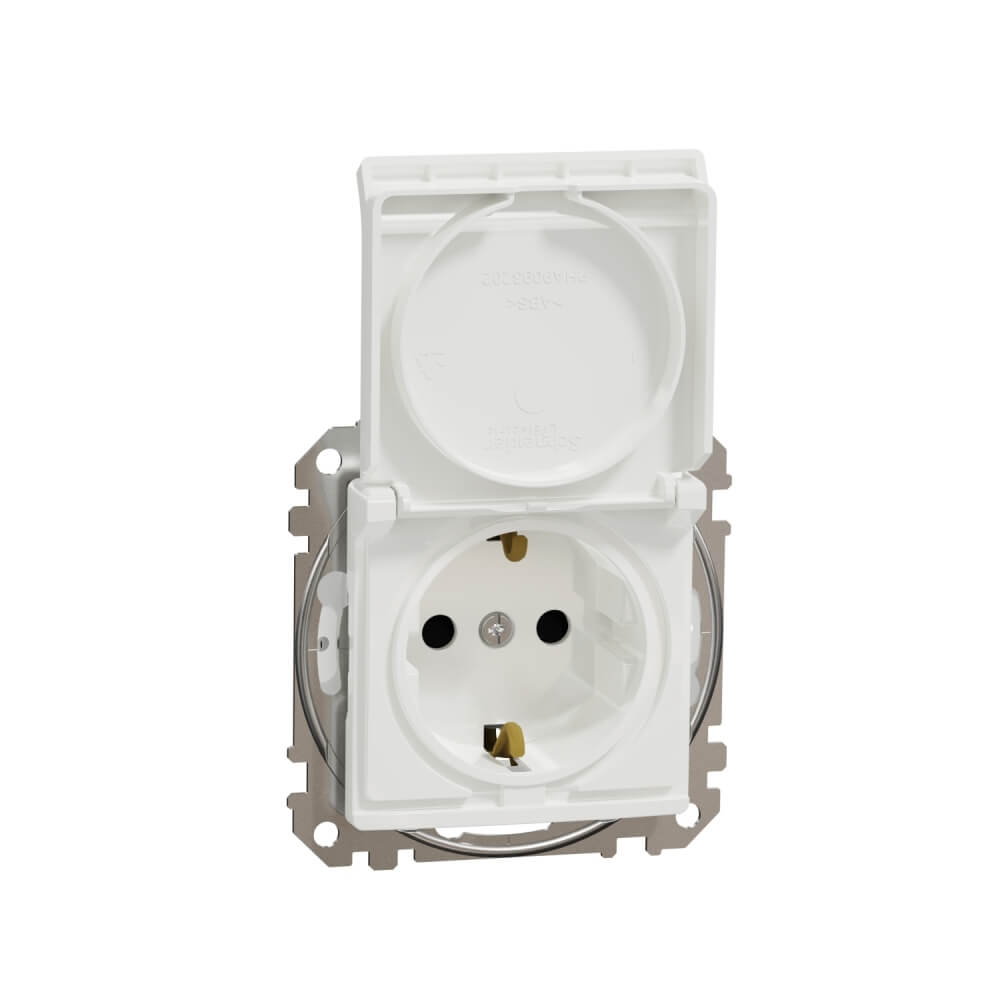 Priza simpla cu cap. 16A IP44 alb SCHNEIDER DESIGN SDD211023