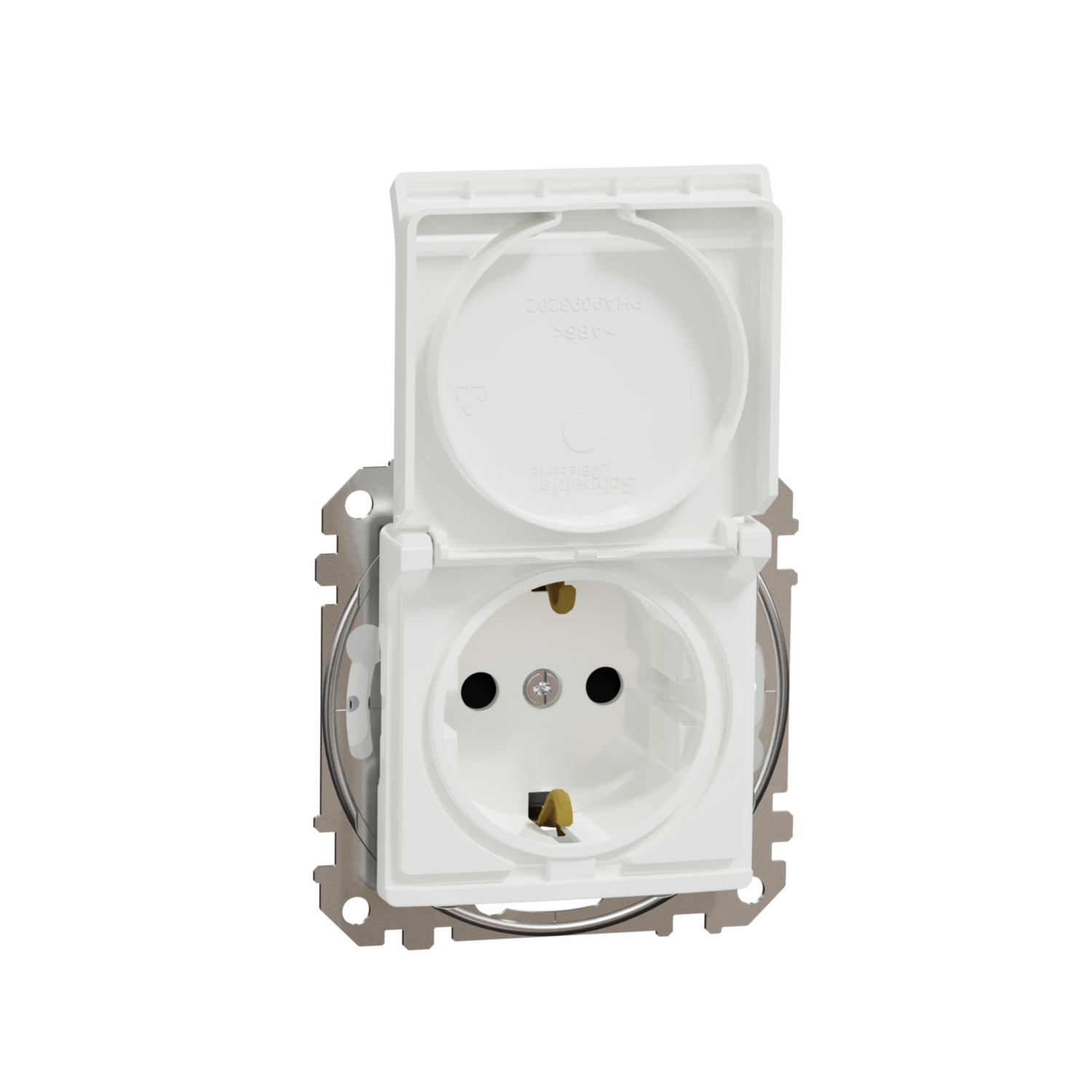 Priza cu cap. IP44 borne aut. alb SCHNEIDER DESIGN SDD211024