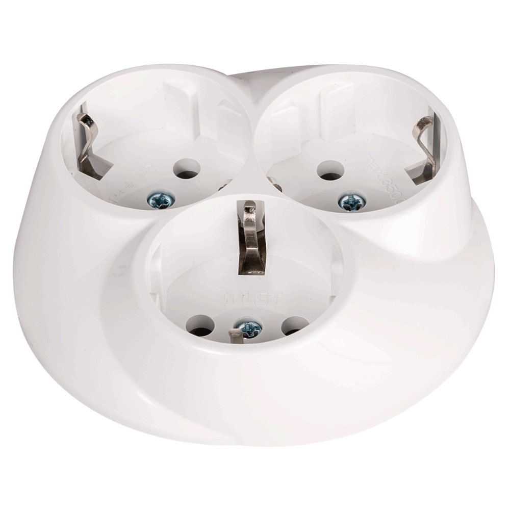 Priza tripla ST alb cu CP 16A INLET
