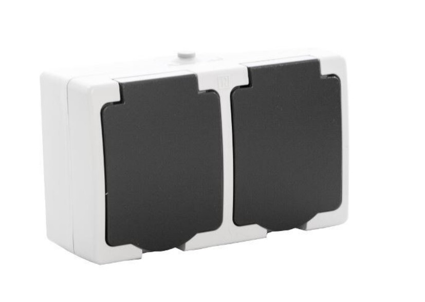 Priza dubla PT IP54 gri 16A STARKE ST00241