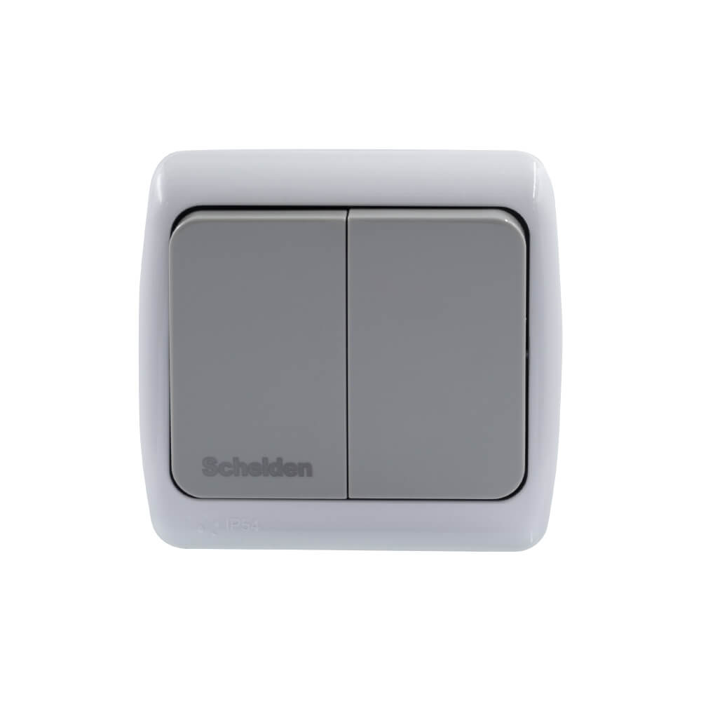 Intrerupator cap scara dublu PT IP54 gri SCHELDEN