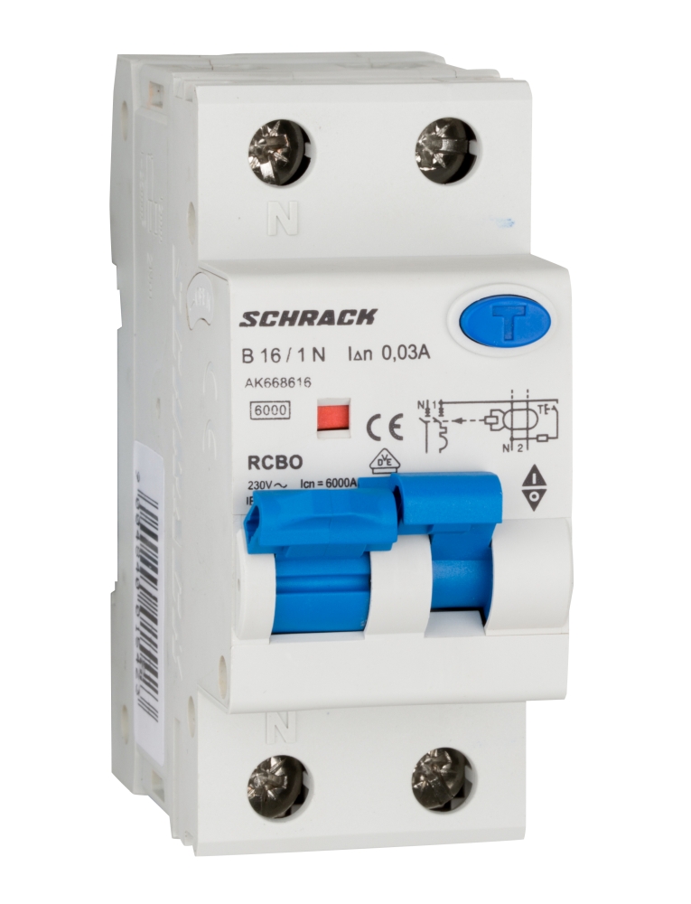 Disjunctor dif. 1P+N 16B 6kA 30mA tip A SCHRACK AK668616
