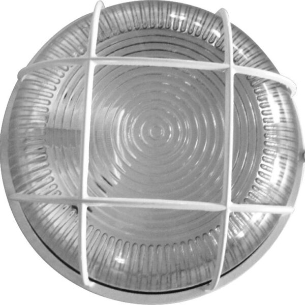 Lampa exterior rotund grilaj alb E27 60W NV-3201.011