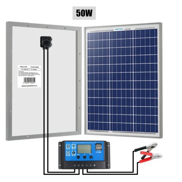 Panou solar 50W cu regulator NEXON SOL01C-50W