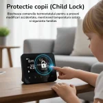 Termostat programabil, Wireless, RF, Wi-Fi, Ermetiq TA-WT20W, 868MHz, 2.4GHz, Display LCD, functie fereastra deschisa, Negru - imagine 6