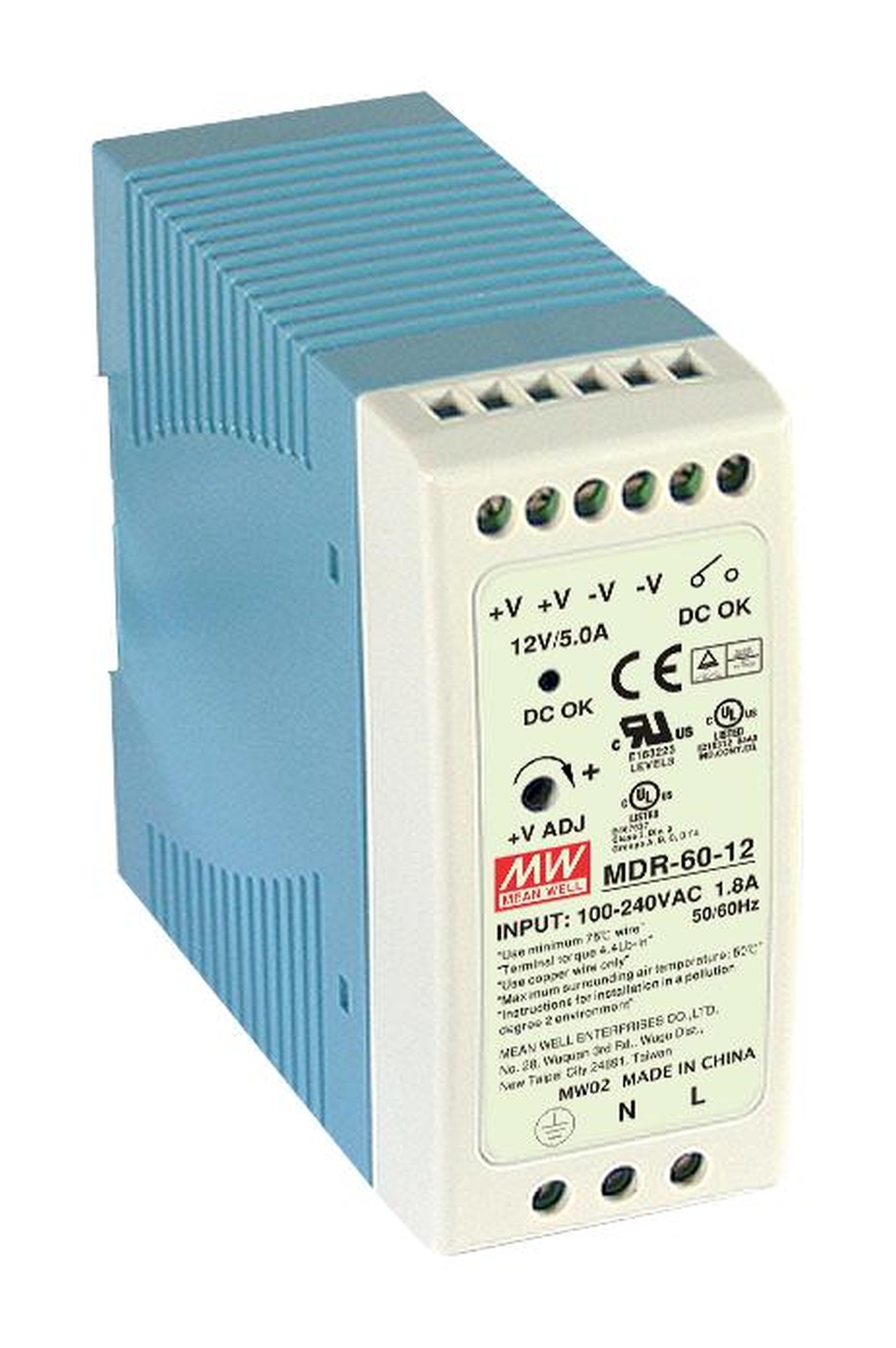 61210049 Sursa comutatie AC/DC 5A 12V 60W MEAN WELL MDR-60-12 - imagine 1